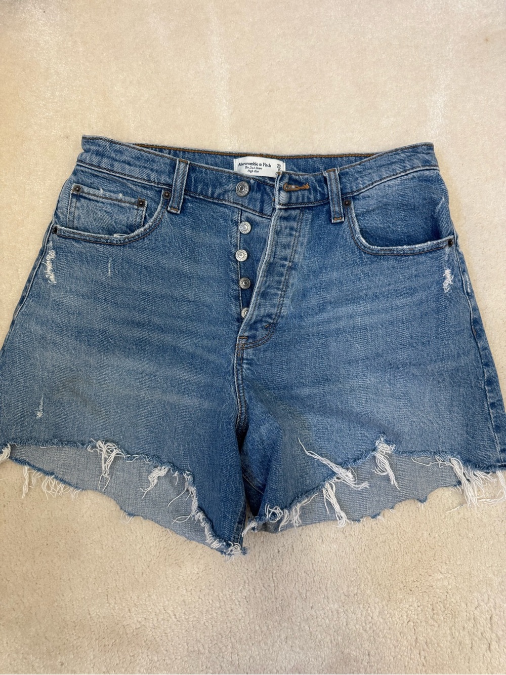 Abercrombie & Fitch Curve Love High-Rise Denim Shorts